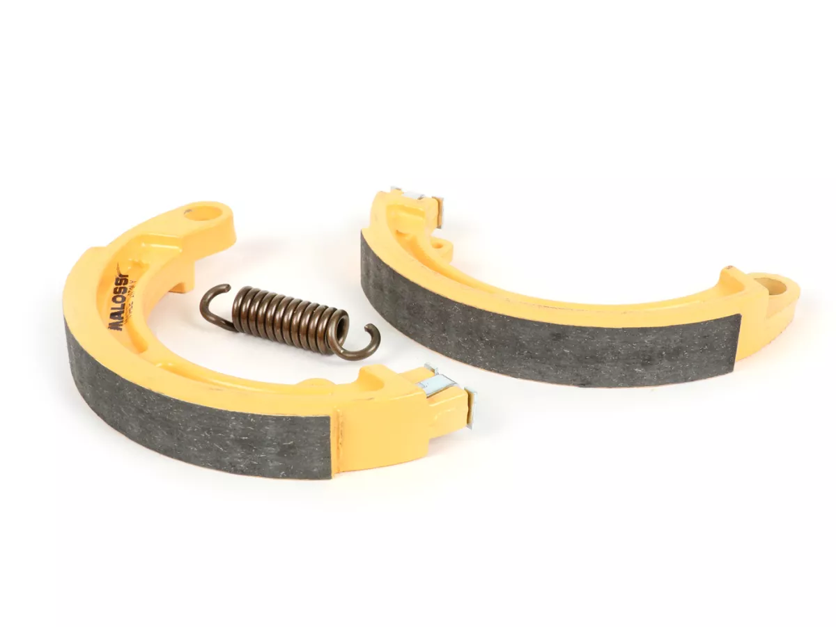 Bromsskor -MALOSSI Ø=125x17mm- 8 + 9 + 10 fram, 1 fäste, Vespa Smallframe V50, V90, SS50, SS90, PV125, ET3, Wideframe V1T till V15T, V30T-V33T, VM, VN, VL, VB, VNA, VNB, VBA, VBB, Super