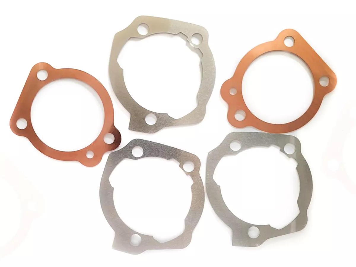 Juego de juntas Malossi 46,5mm- kit de reglaje de distribución- MC-Gasket- para Piaggio Ciao, Bravo, Si, Boxer con cilindro Malossi Sport 46,5mm