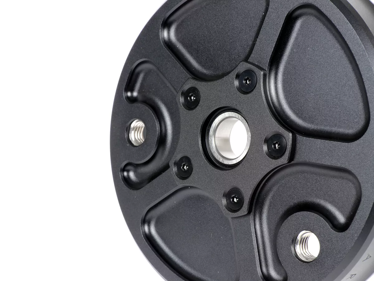 Plaque de roulement roue arrière -MCRWK- Piaggio Boxer 1 et Boxer 2 CNC aluminio noir