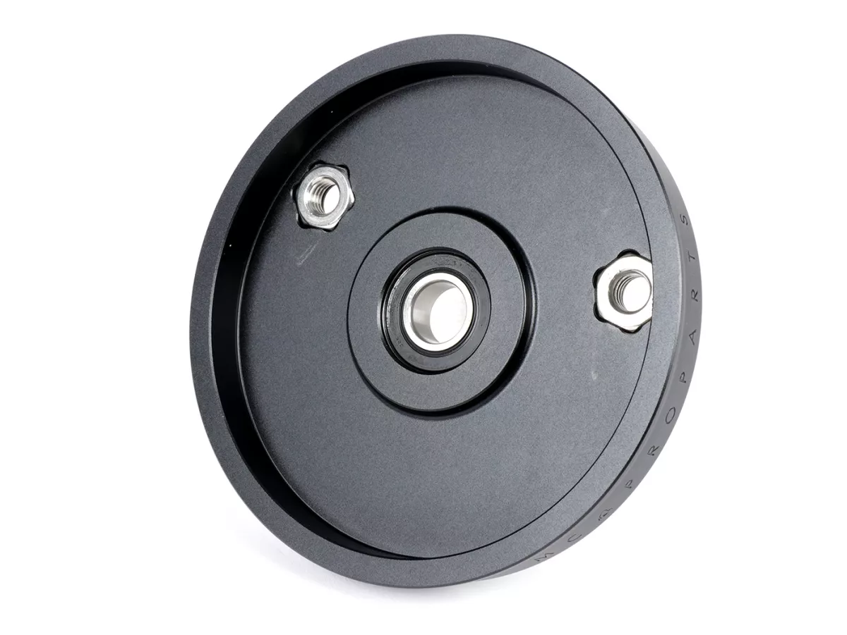 Plaque de roulement roue arrière -MCRWK- Piaggio Boxer 1 et Boxer 2 CNC aluminio noir