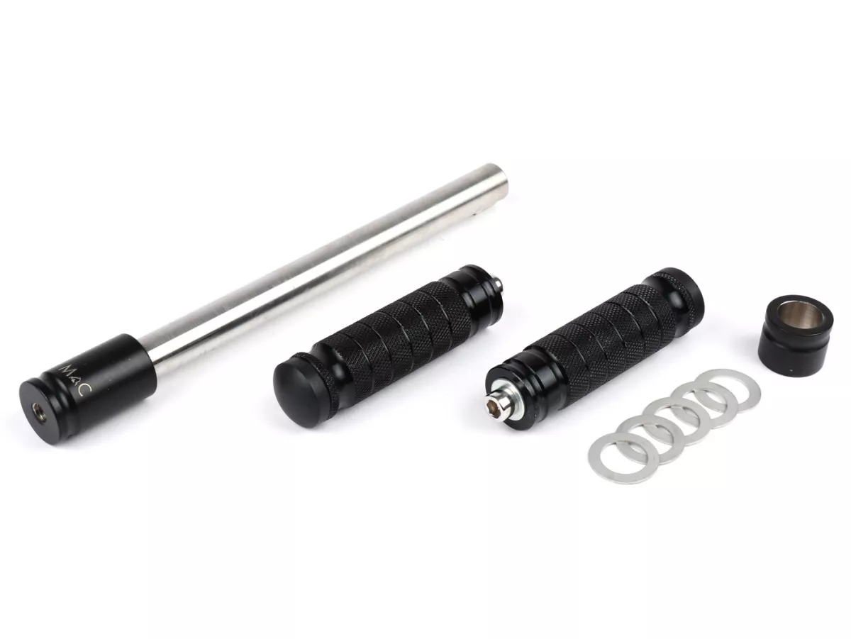 Footrest set -MC PROPARTS- Piaggio, Bravo, Ciao, Boxer, Si, SuperBravo-CNC manufactured, stainless steel