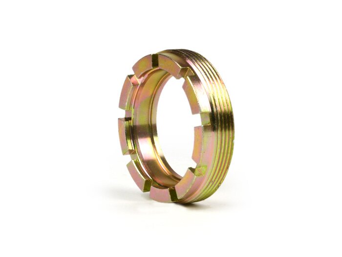 Écrou crénelé pour roulement roue arrière -VESPA Ø int.=40mm, Ø ext.=54mm, dents=9- Vespa GS160 (VSB1T, VSB2T), SS180 (VSC1T)