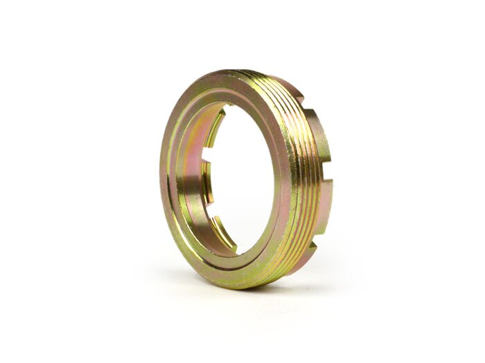 Écrou crénelé pour roulement roue arrière -VESPA Ø int.=40mm, Ø ext.=54mm, dents=9- Vespa GS160 (VSB1T, VSB2T), SS180 (VSC1T)