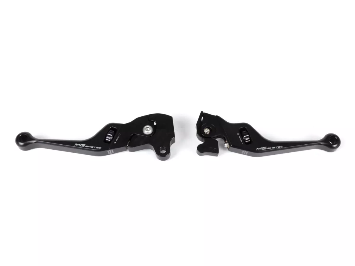 Juego de manetas de freno -MG-BIKETEC- ajustables, cortas - EG/ABE- Vespa LX 50 - 150 (2005 -), LXV 50 - 150 (2005 -) - Negro