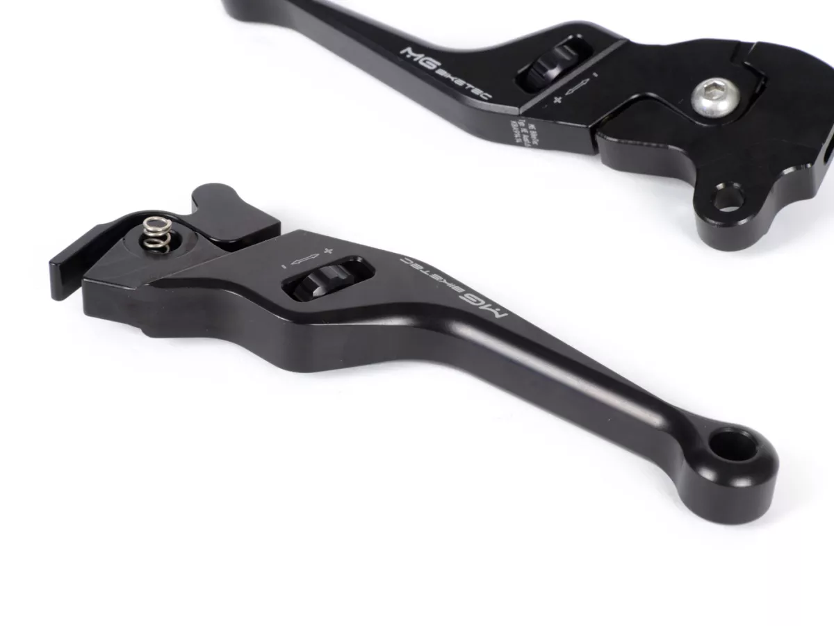 Juego de manetas de freno -MG-BIKETEC- ajustables, cortas - EG/ABE- Vespa LX 50 - 150 (2005 -), LXV 50 - 150 (2005 -) - Negro