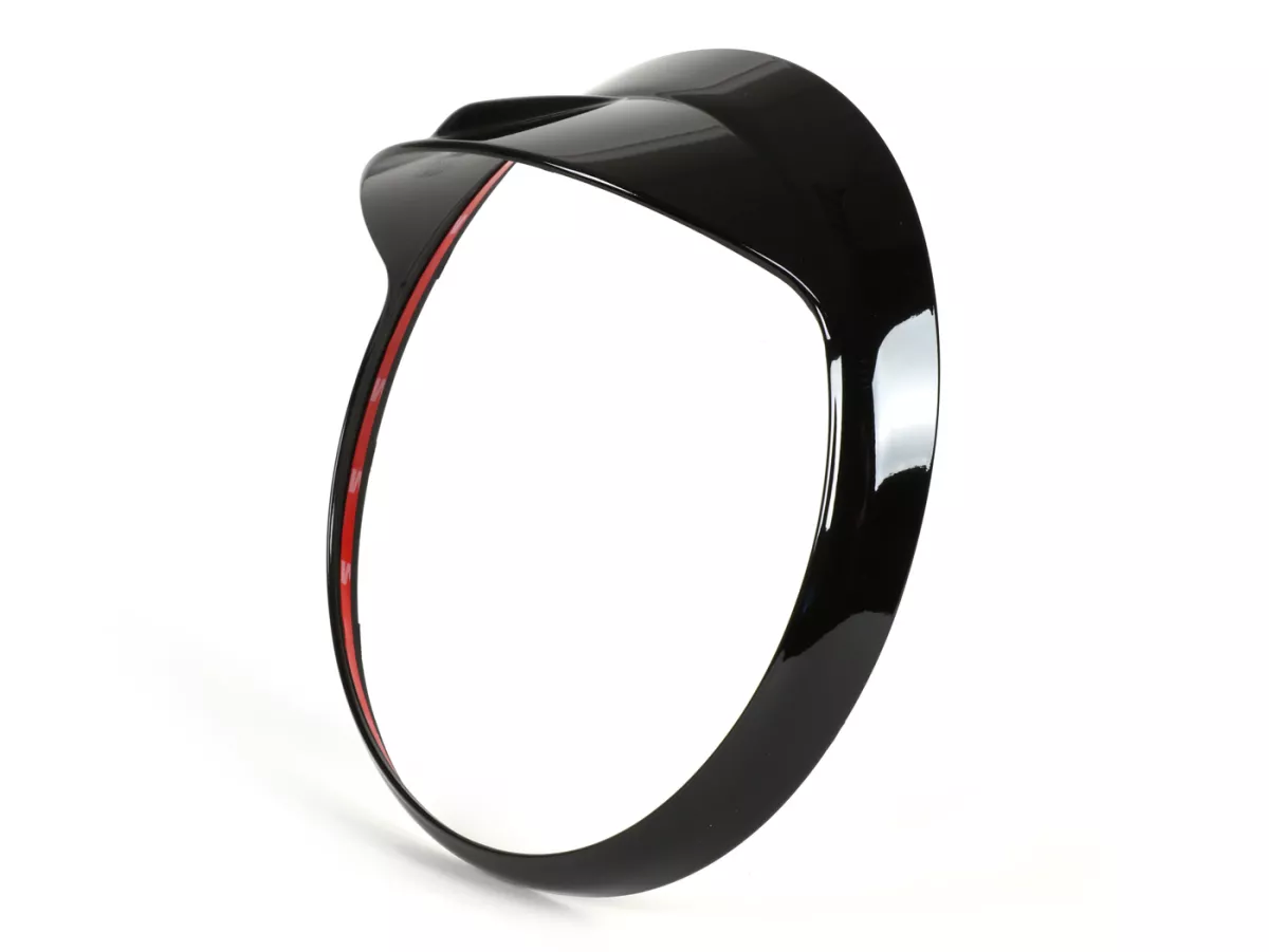 Headlight rim with visor -MOTO NOSTRA (-2018)- Vespa GT, GTL, GTS 125-300, GTS 125-300 Super - shiny black