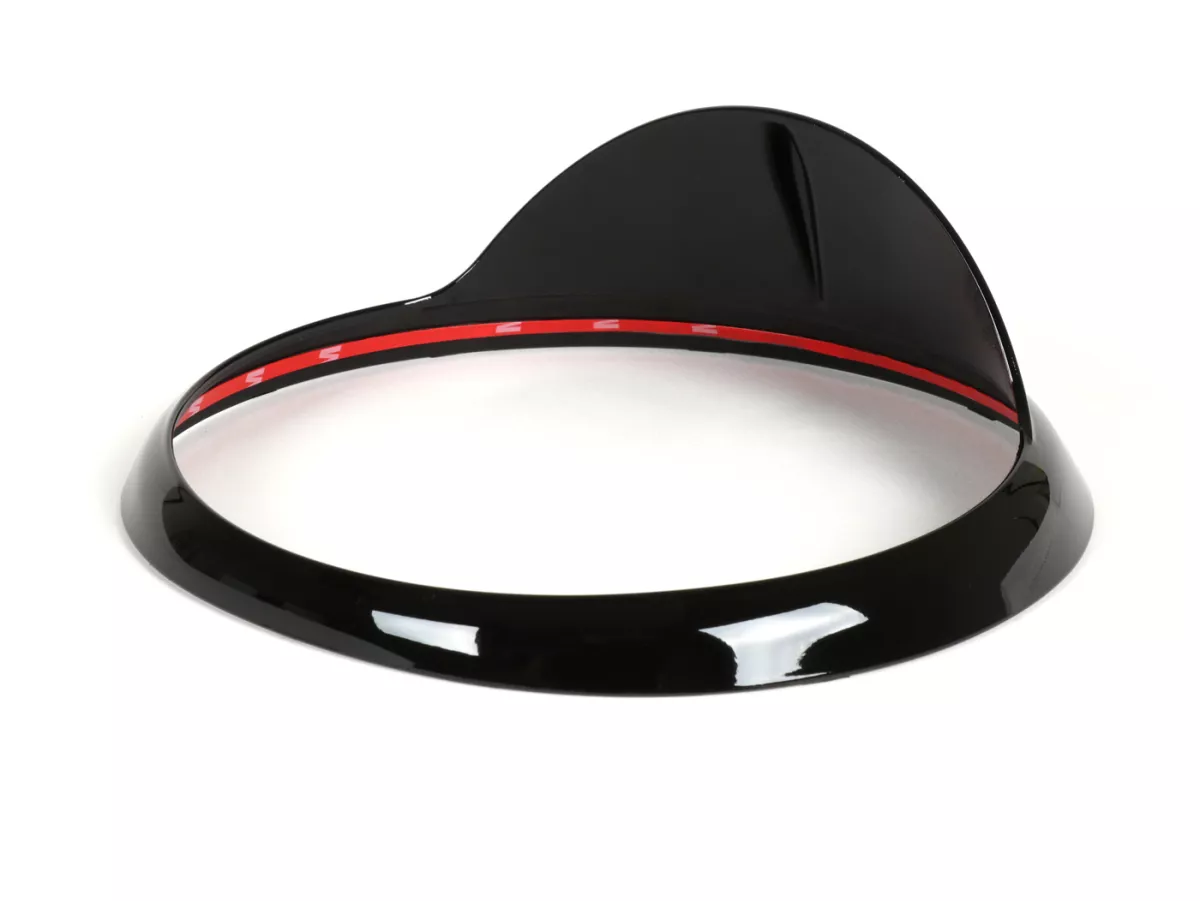 Headlight rim with visor -MOTO NOSTRA (-2018)- Vespa GT, GTL, GTS 125-300, GTS 125-300 Super - shiny black