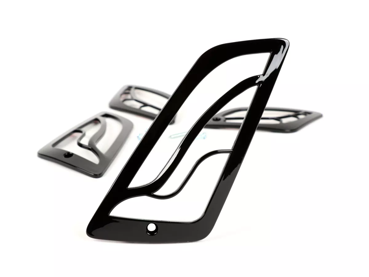 Kit grilles clignotants -MOTO NOSTRA- Vespa GT, GTL, GTV, GTS 125-300 - noir briliant