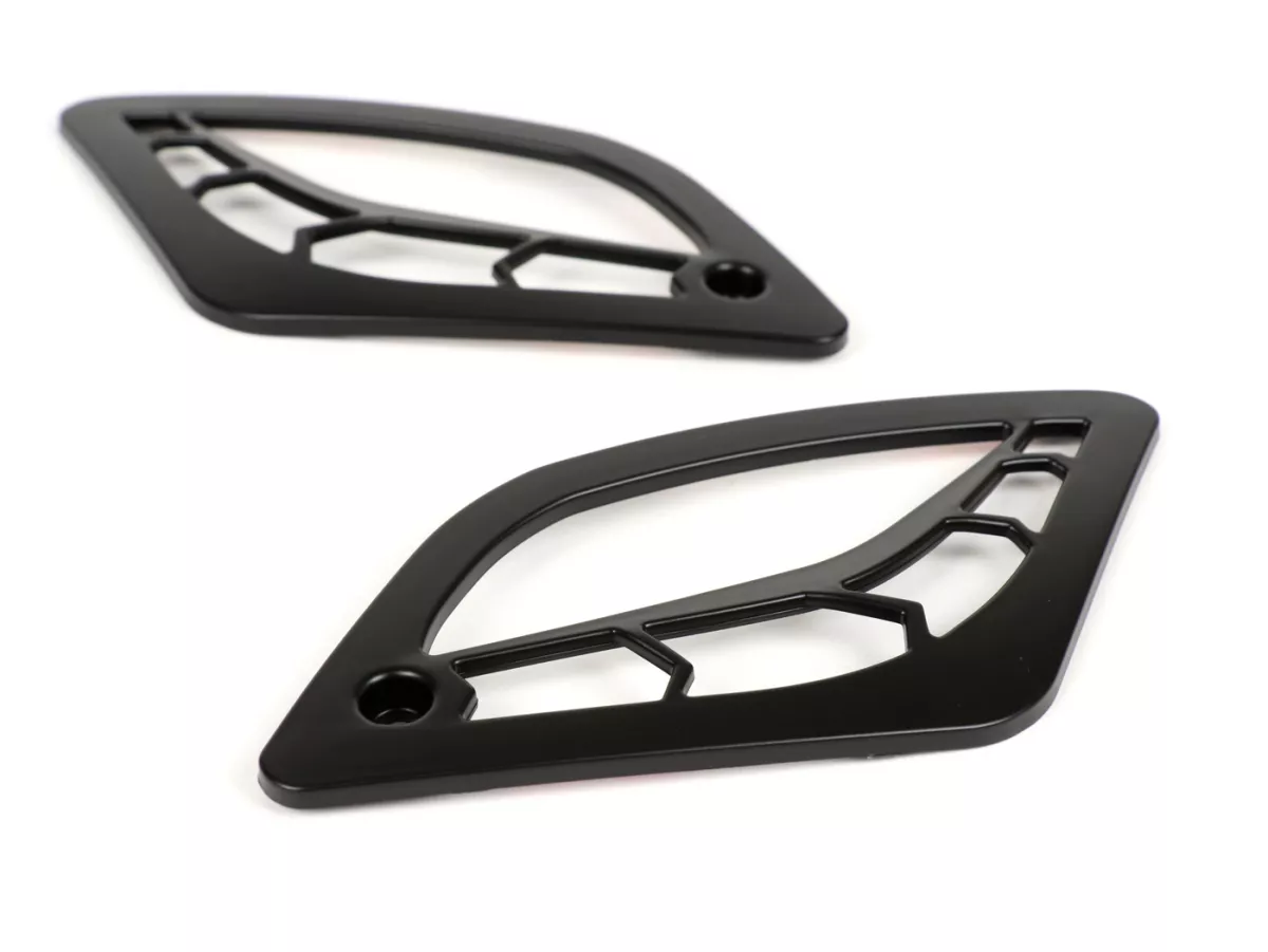 Pair of indicator grills -MOTO NOSTRA- Vespa GT, GTL, GTV, GTS 125-300 - rear - matt black