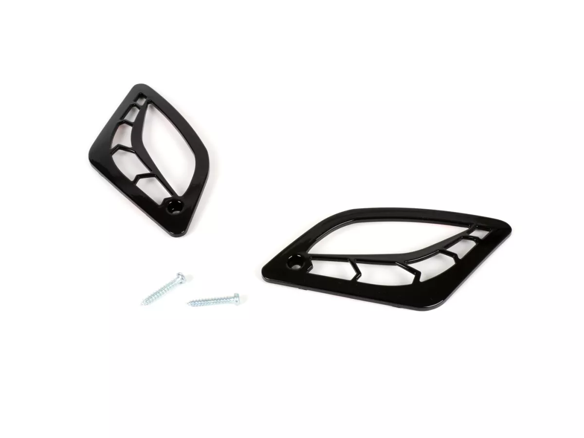 Knipperlichtrooster -MOTO NOSTRA- Vespa GT, GTL, GTV, GTS 125-300 - achter - glanzend zwart