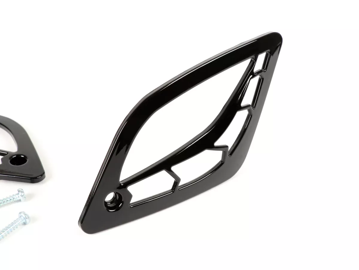 Knipperlichtrooster -MOTO NOSTRA- Vespa GT, GTL, GTV, GTS 125-300 - achter - glanzend zwart