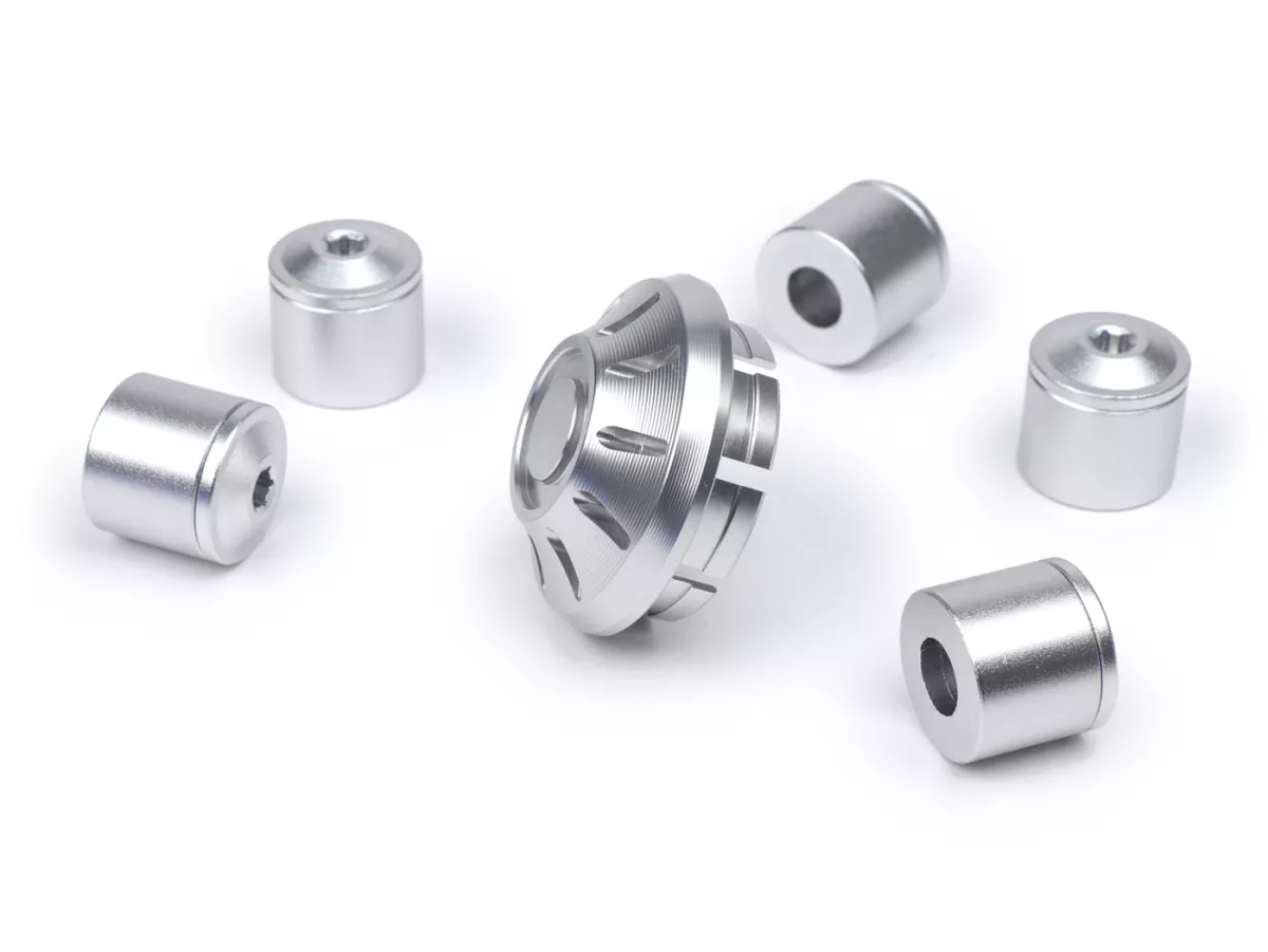 Caps- Set wheel nut / rim Ø=35mm -MOTO NOSTRA, CNC, silver- Vespa ET2, ET4, GT, GTL, GTS, GTV, LX, LXV, S, Gilera Fuoco, Piaggio Fly, Hexagon, Liberty, MP3, Sfera RST, Zip FR, Zip II, Zip SP