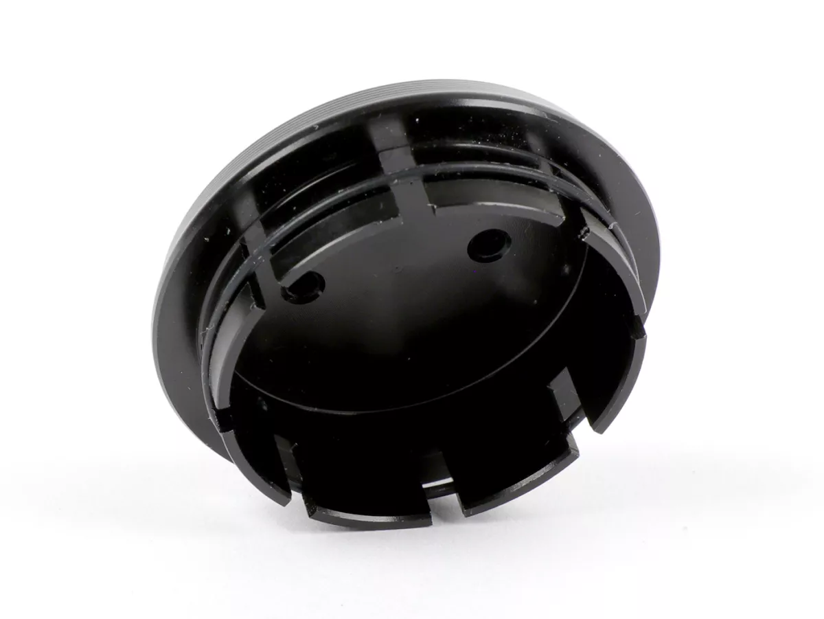 Cap wheel nut / rim Ø=35mm -MOTO NOSTRA, CNC, shiny black- Vespa PX (-1984 - rear), Rally, Sprint, TS, GT, GTR, GS160, SS180, V50 Special (V5B ab Bj. 1972), V50N, SS50-90, PV125, ET3, Vespa ET2, ET4, GT, GTL, GTS, GTV, LX, LXV, S, Gilera Fuoco, Piaggio Fl