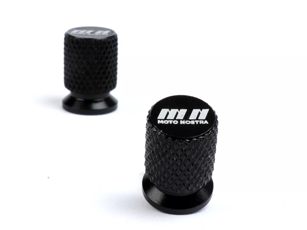 Valve caps -MOTO NOSTRA, CNC, shiny black-