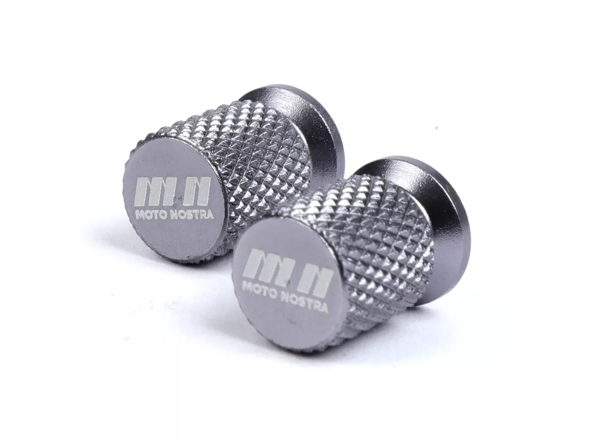 Valve caps -MOTO NOSTRA, CNC, grey-