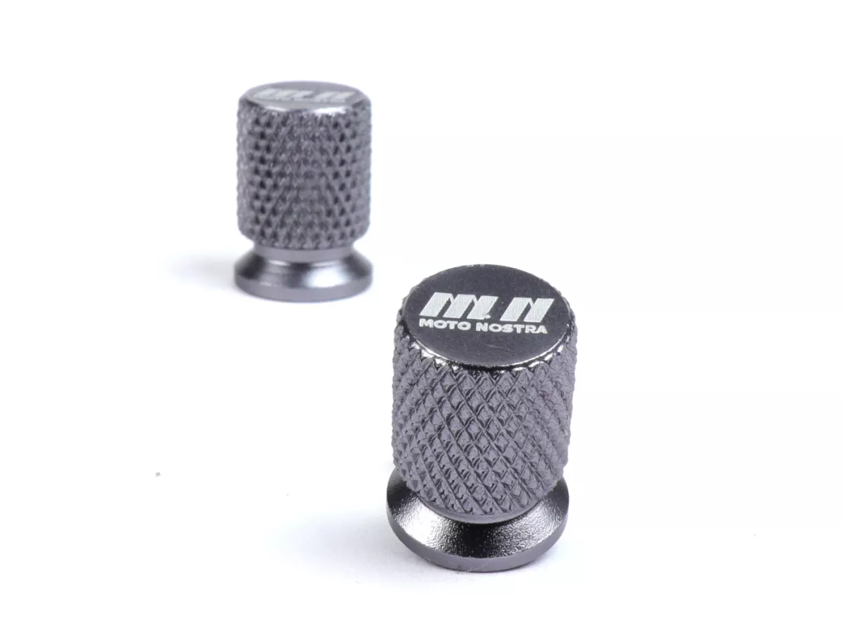 Valve caps -MOTO NOSTRA, CNC, grey-