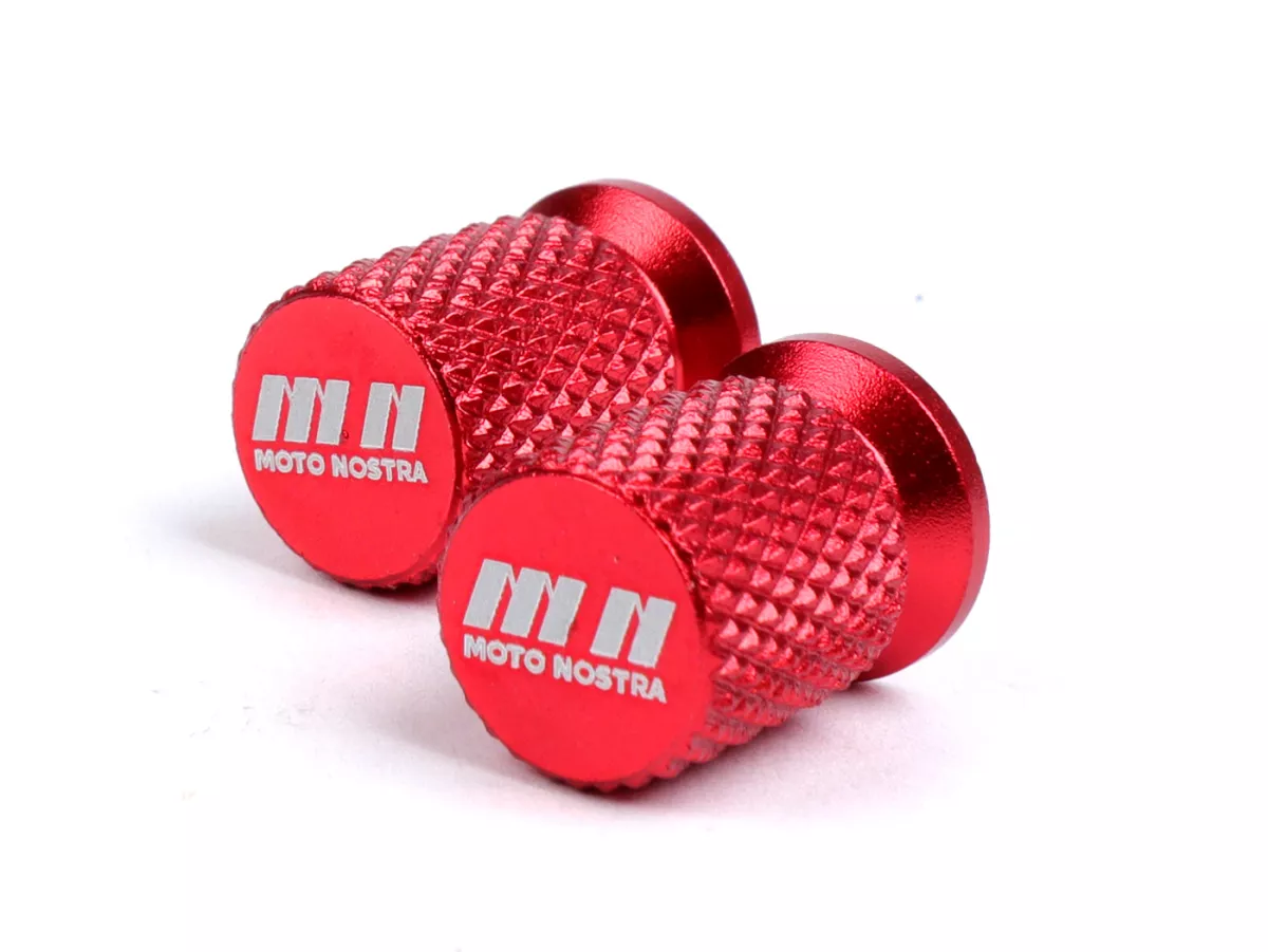 Valve caps -MOTO NOSTRA, CNC, red-