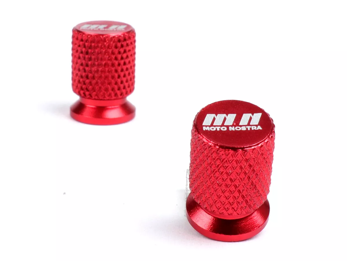 Valve caps -MOTO NOSTRA, CNC, red-