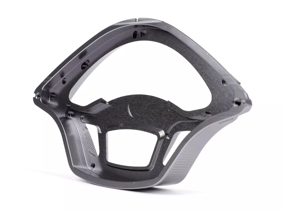 Speedo cover -MOTO NOSTRA, CNC, grey- Vespa GTS 125 (ZAPMA3100, ZAPMA3200, ZAPMA3700), Vespa GTS 150 (ZAPMA3200, ZAPMA3100), Vespa GTS 250 (ZAPM45100), Vespa GTS 300 (ZAPM45200, ZAPM45202, ZAPMA3300), Vespa GTS HPE 300 (ZAPMA3600, ZAPMD310), Vespa GTS Sup