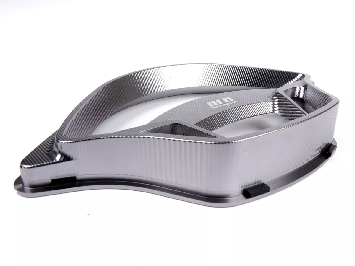 Speedo cover -MOTO NOSTRA, CNC, grey- Vespa GTS 125 (ZAPMA3100, ZAPMA3200, ZAPMA3700), Vespa GTS 150 (ZAPMA3200, ZAPMA3100), Vespa GTS 250 (ZAPM45100), Vespa GTS 300 (ZAPM45200, ZAPM45202, ZAPMA3300), Vespa GTS HPE 300 (ZAPMA3600, ZAPMD310), Vespa GTS Sup