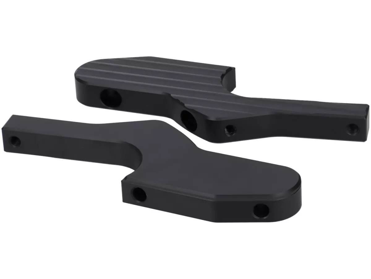 Adaptateur de repose-pieds passager -MOTO NOSTRA, CNC, noir mat- Vespa GT, GTL, GTS, GTV 125-310