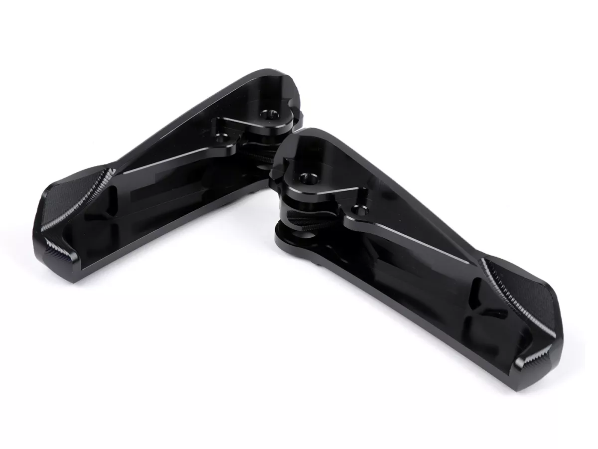 Repose-pieds -MOTO NOSTRA, CNC, noir brillant- Vespa GT, GTL, GTS 125-300, GTV - jusqu'en 2024