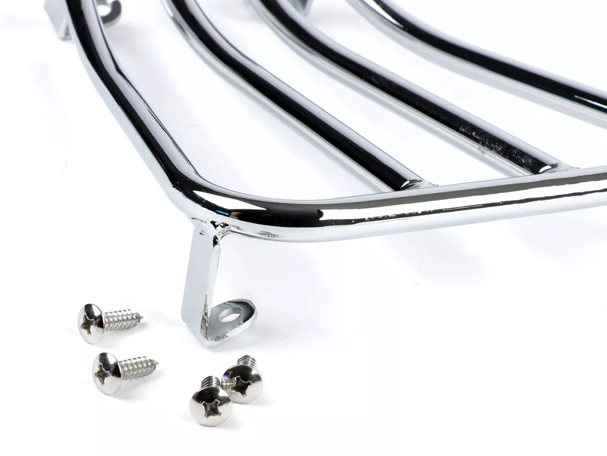 Luggage carrier step-through -MOTO NOSTRA V2.0, chrome- Vespa GTS 125-310, GTV, GTL, GT