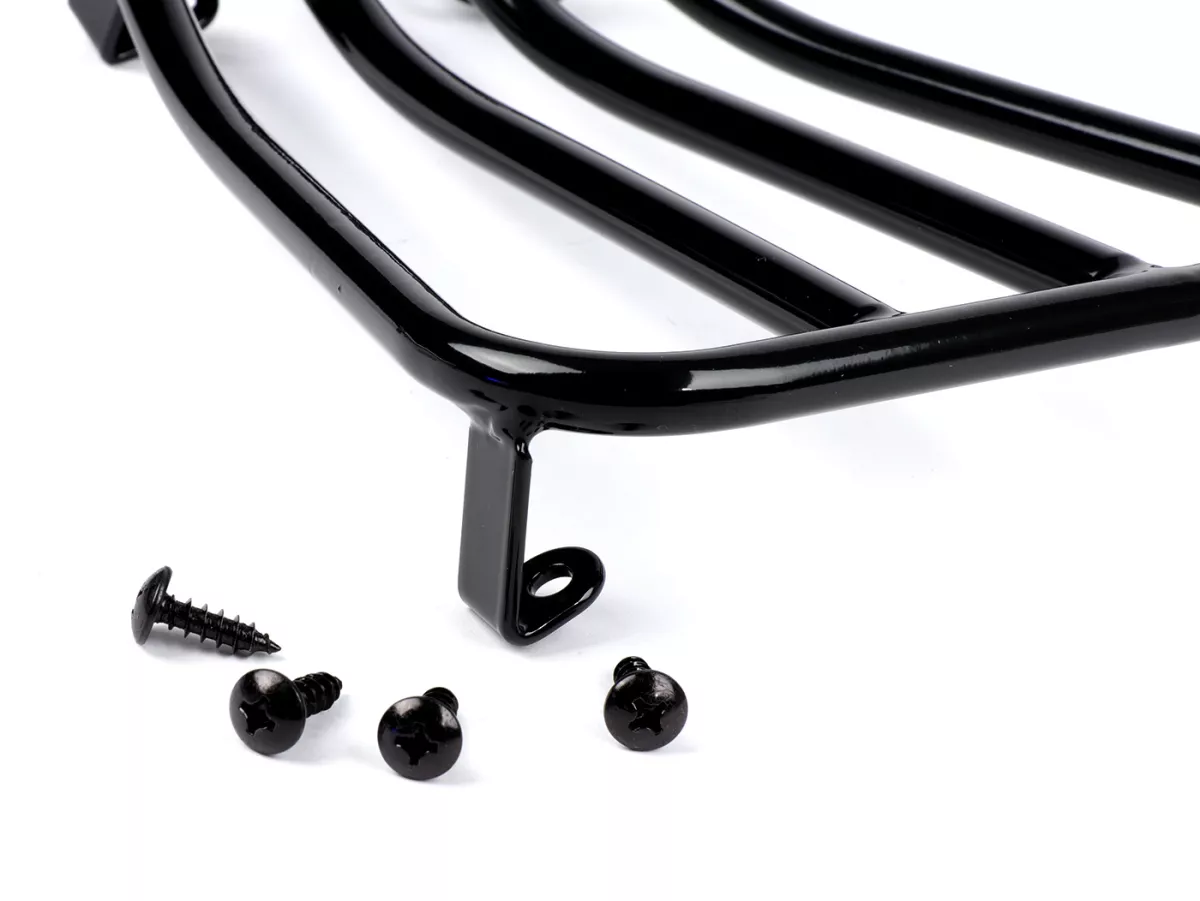 Luggage carrier step-through -MOTO NOSTRA V2.0, glossy black- Vespa GTS 125-310, GTV, GTL, GT