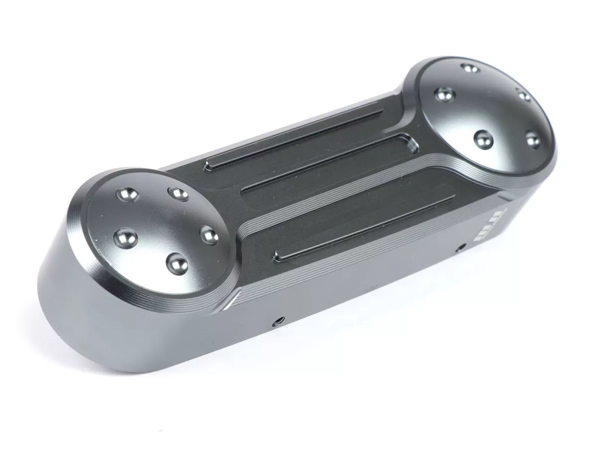 Fork link cover -MOTO NOSTRA, CNC, grey, straight fork link- Vespa GT 125 (ZAPM31100), Vespa GT 200 (ZAPM31200), Vespa GT 60 (ZAPM45102), Vespa GT L 125 (ZAPM31101), Vespa GT L 200 (ZAPM31200), Vespa GTS 125 (ZAPM31300, ZAPMA3100), Vespa GTS 125 i.e. Supe