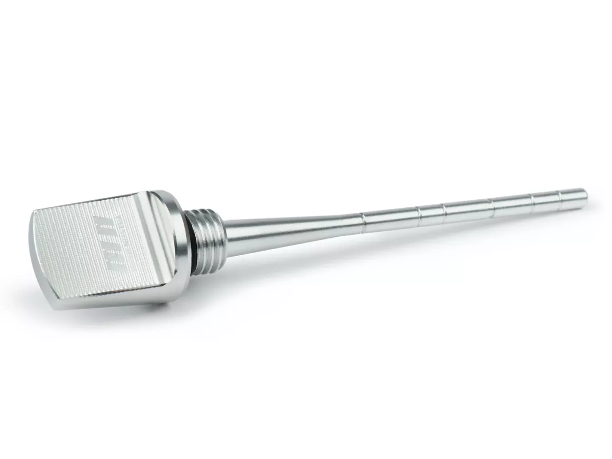 Varilla de aceite de la caja de cambios -MOTO NOSTRA, CNC, plata- Piaggio 50-500 ccm