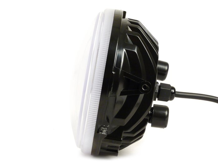 Faro -MOTO NOSTRA- LED HighPower - Ø=120mm - 12V DC - con etichettatura E9 - per conversione di Lambretta LI/TV (serie 1-3), Jet, Vespa SS50, SS90, PV125, ET3, Super, VNB, VBA, VBB, GS150 / GS3, GS160 / GS4 (VSB1T)