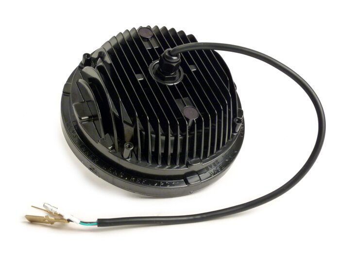 Koplamp (verchroomde reflector) -MOTO NOSTRA- LED HighPower - Ø=143mm (5 3/4) - 12V DC - met E9 markering - voor ombouw van bijv. Vespa PX, Cosa, Sprint, GTR, Rally