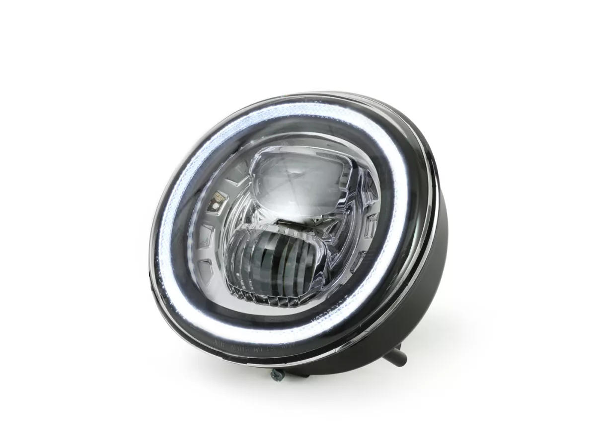 Faro delantero -MOTO NOSTRA- LED HighPower - GTS es decir Super 125-300 - (-2018, también apto para GT, GTS, GTL) - reflector cromado