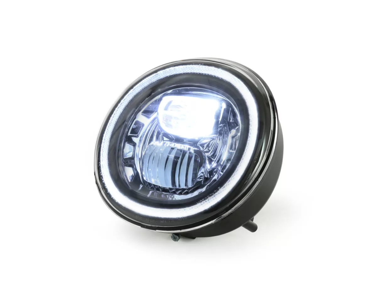 Faro delantero -MOTO NOSTRA- LED HighPower - GTS es decir Super 125-300 - (-2018, también apto para GT, GTS, GTL) - reflector cromado