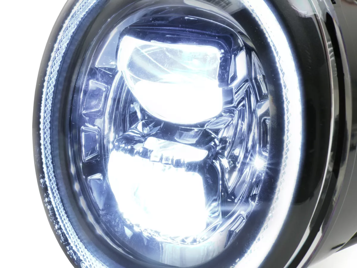 Faro delantero -MOTO NOSTRA- LED HighPower - GTS es decir Super 125-300 - (-2018, también apto para GT, GTS, GTL) - reflector cromado