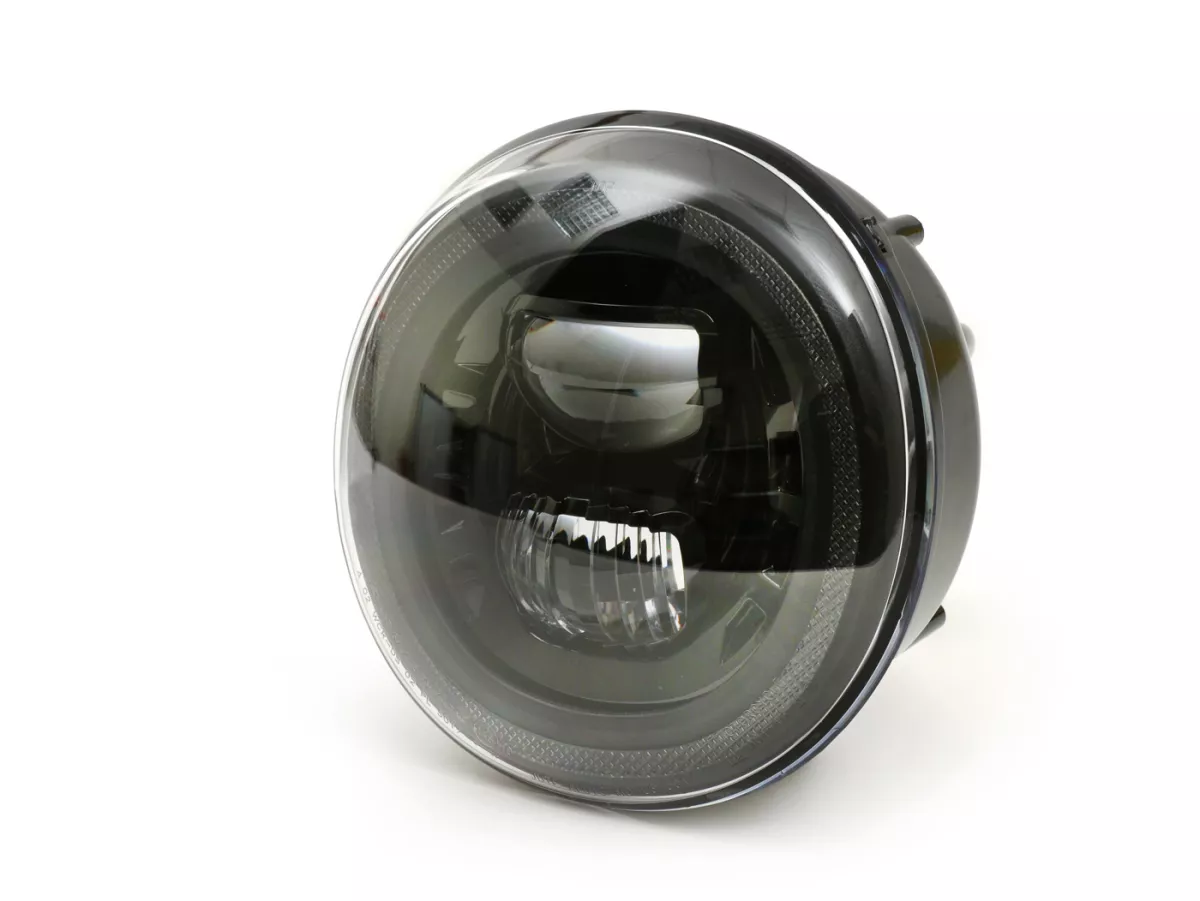 Lampu depan -MOTO NOSTRA- LED Daya Tinggi - GTS yaitu Super 125-300 - (-2018, juga cocok untuk GT, GTS, GTL) - reflektor hitam