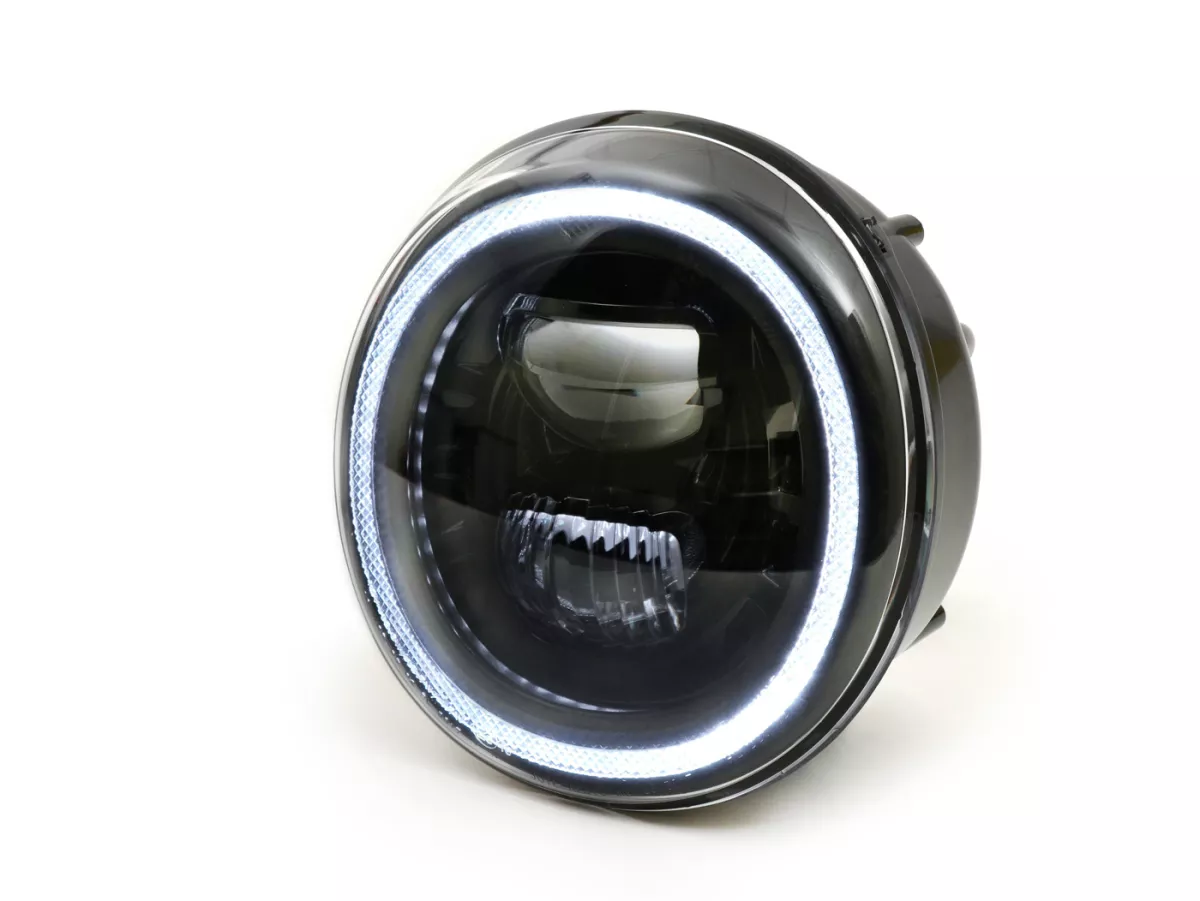 Lampu depan -MOTO NOSTRA- LED Daya Tinggi - GTS yaitu Super 125-300 - (-2018, juga cocok untuk GT, GTS, GTL) - reflektor hitam