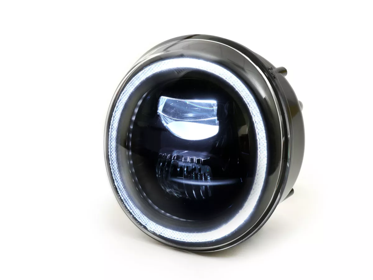 Lampu depan -MOTO NOSTRA- LED Daya Tinggi - GTS yaitu Super 125-300 - (-2018, juga cocok untuk GT, GTS, GTL) - reflektor hitam