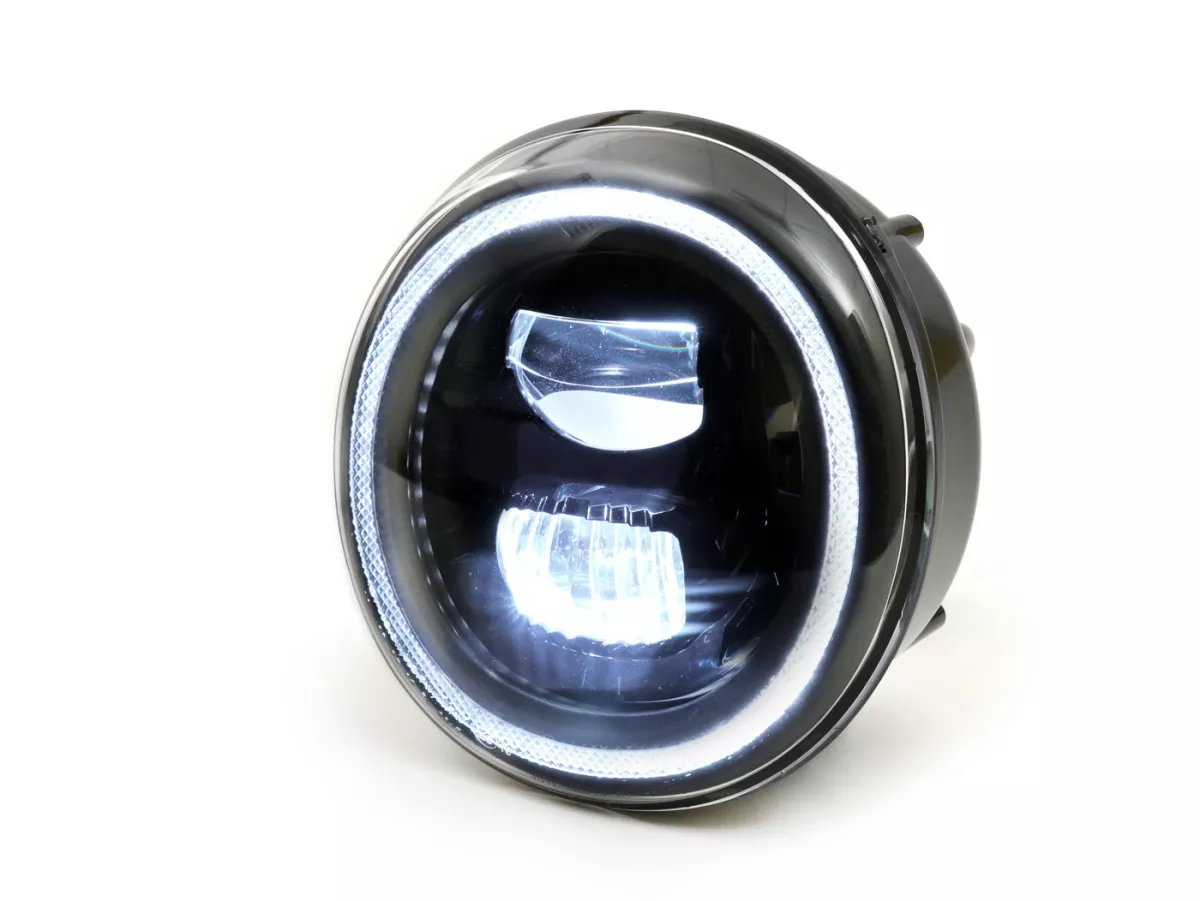 Lampu depan -MOTO NOSTRA- LED Daya Tinggi - GTS yaitu Super 125-300 - (-2018, juga cocok untuk GT, GTS, GTL) - reflektor hitam