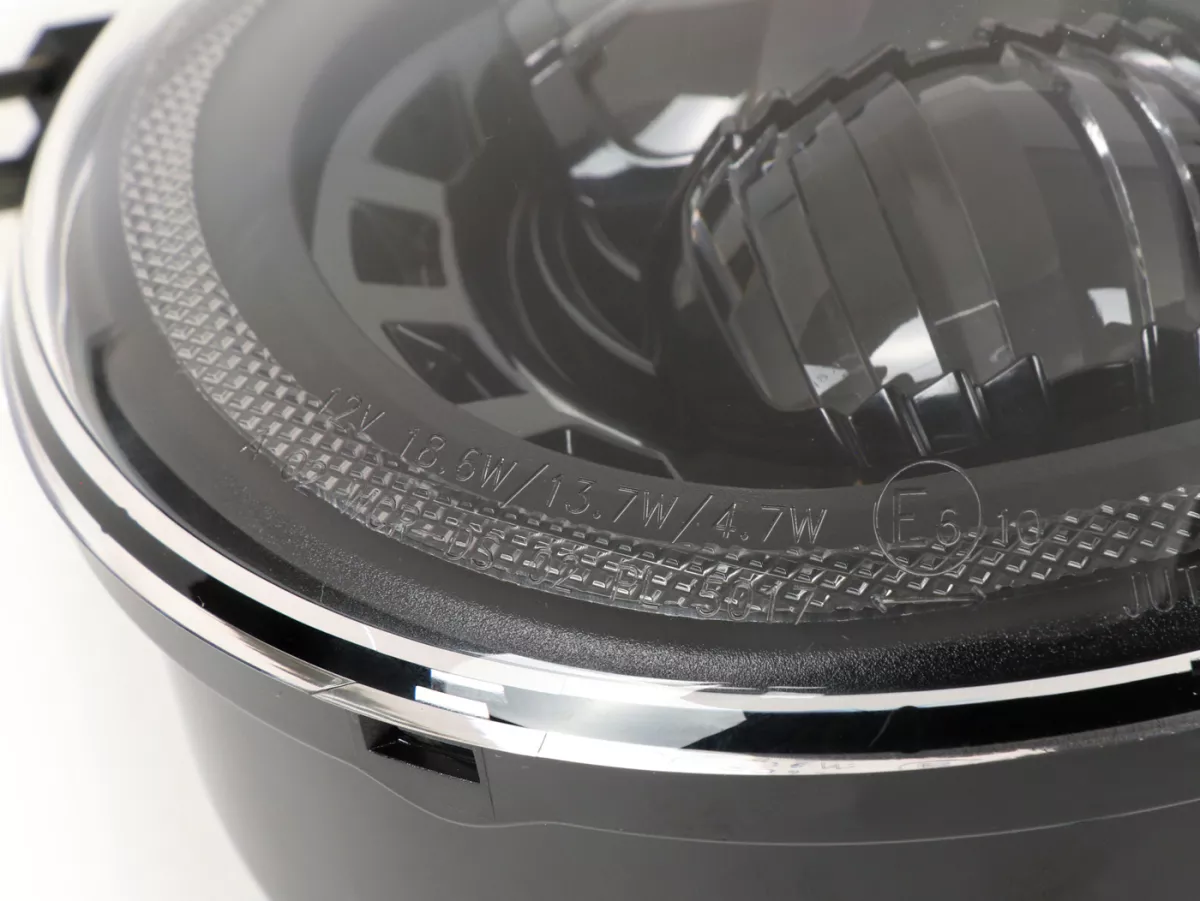 Lampu depan -MOTO NOSTRA- LED Daya Tinggi - GTS yaitu Super 125-300 - (-2018, juga cocok untuk GT, GTS, GTL) - reflektor hitam