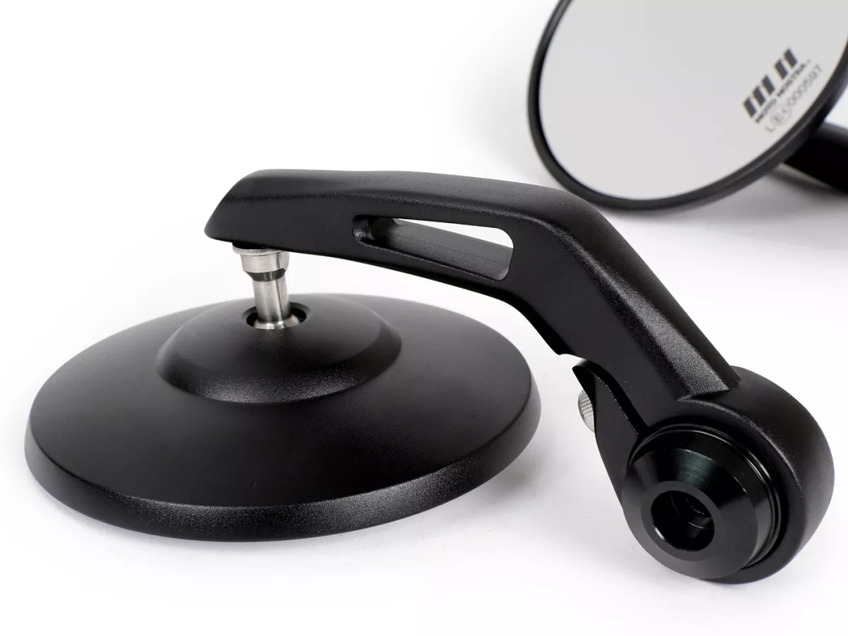 Mirror set -MOTO NOSTRA 1400- handle bar ends- aluminum- Ø=95mm- mat black anodised- E-marked