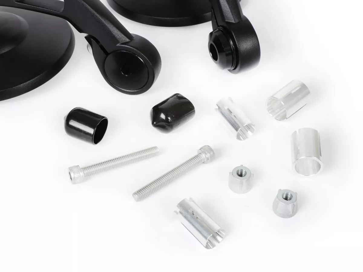 Mirror set -MOTO NOSTRA 1400- handle bar ends- aluminum- Ø=95mm- mat black anodised- E-marked
