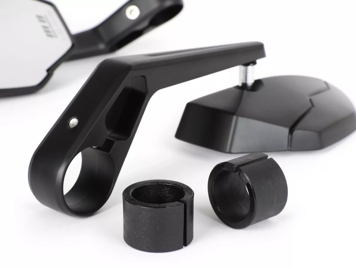 Mirror set -MOTO NOSTRA 1401- handlebar ends- aluminium- matt black anodized- E-marking