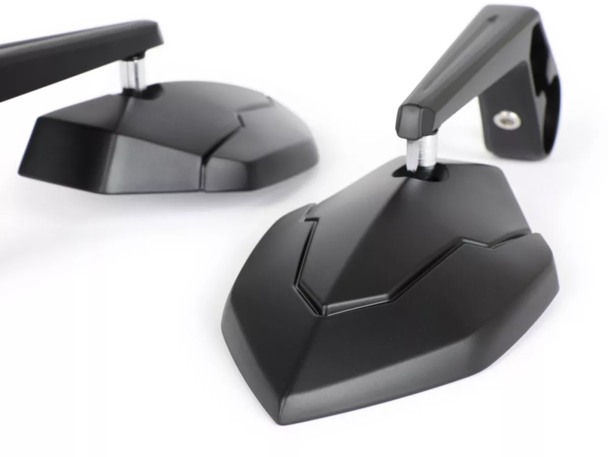 Mirror set -MOTO NOSTRA 1401- handlebar ends- aluminium- matt black anodized- E-marking