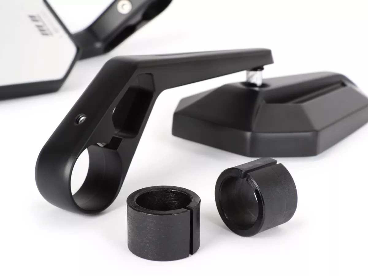Mirror set -MOTO NOSTRA 1402- handlebar ends- aluminium- matt black anodized- E-marking