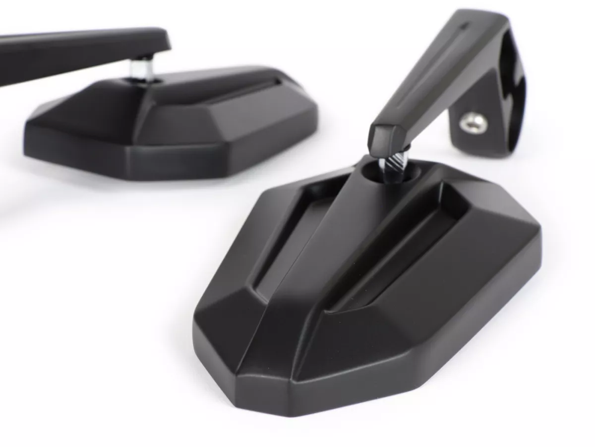 Mirror set -MOTO NOSTRA 1402- handlebar ends- aluminium- matt black anodized- E-marking