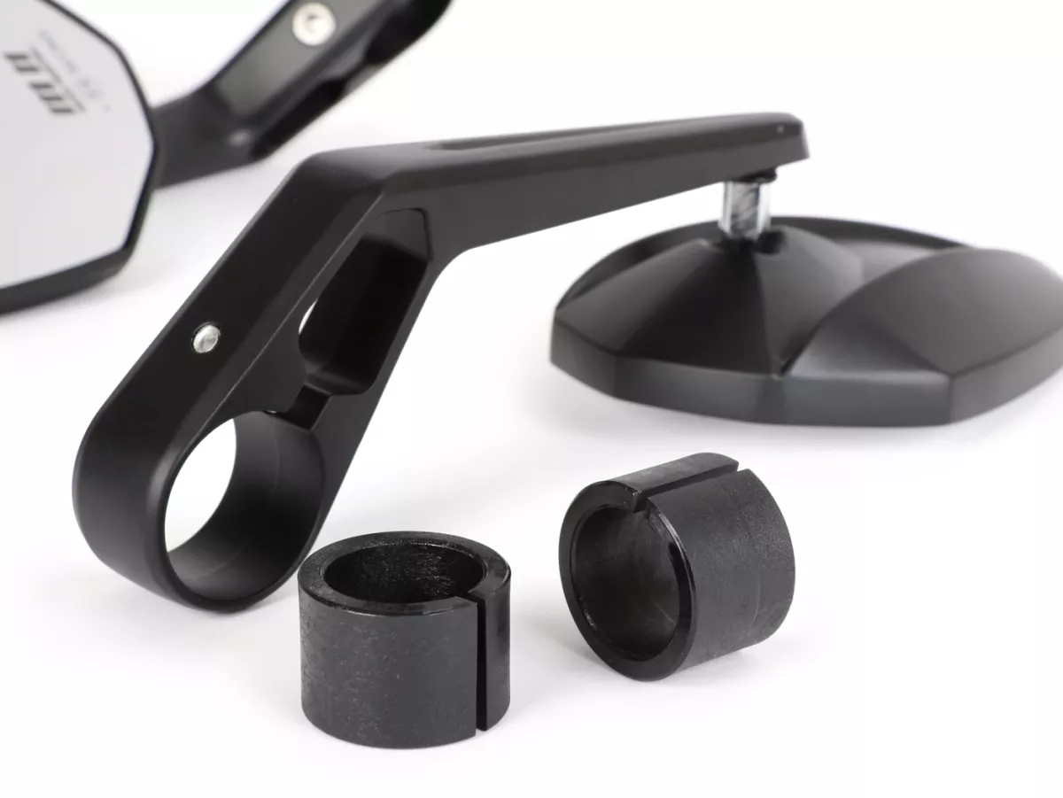 Mirror set -MOTO NOSTRA 1403- handlebar ends- aluminium- matt black anodized- E-marking