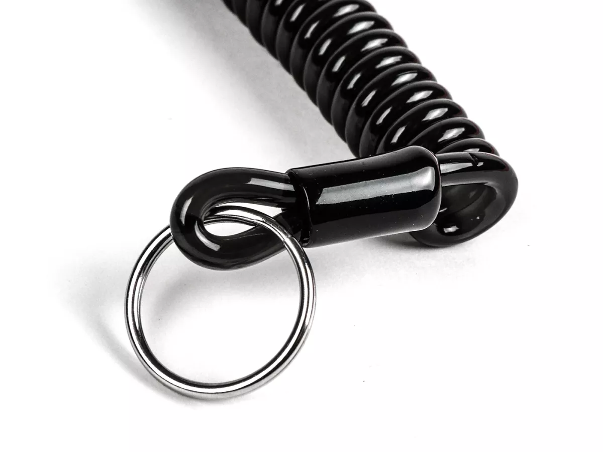 Nyckelspiral - Nyckelring -MOTO NOSTRA- Längd 150 mm - Svart