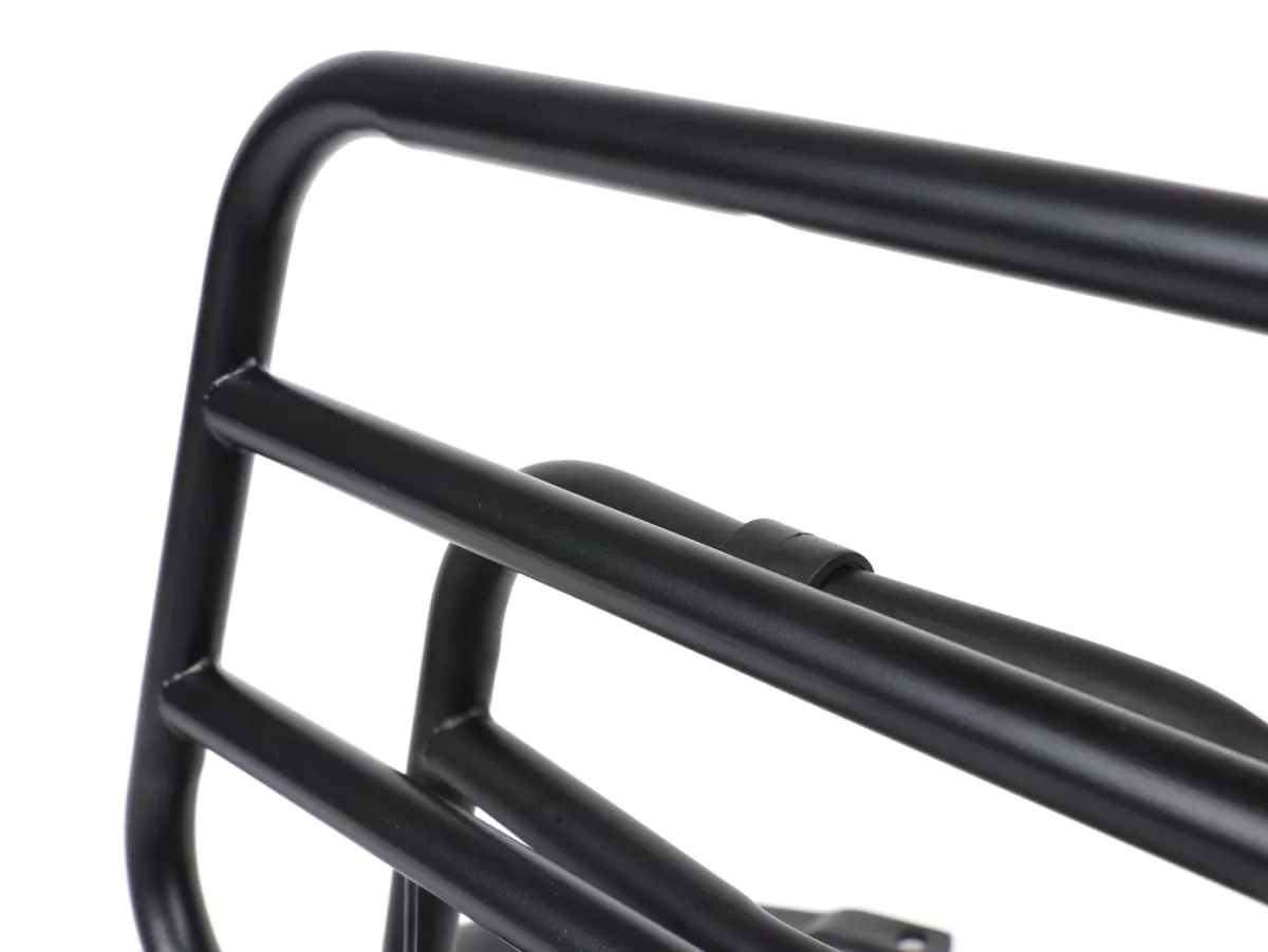 Rear rack, fold down -MOTO NOSTRA-  Vespa Primavera 50 (ZAPC53100, ZAPC53200), Vespa Primavera 125 (ZAPM81100), Vespa Primavera 150 (ZAPM81200), Vespa Sprint 50 (ZAPC53101, ZAPC53201), Vespa Sprint 125 (RP8M82111, ZAPM81300, ZAPM81301) - black