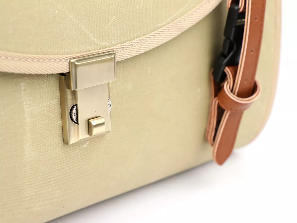 Casing - Tas (besar) untuk rak bagasi (alternatif dari top case) -MOTO NOSTRA Classic 'kanvas berlapis lilin' 480x300x270mm - cocok untuk misalnya Vespa, Lambretta, GTS, GTV, LX/LXV, ET4, S50-150, Sprint, Primavera - 35 liter - krem